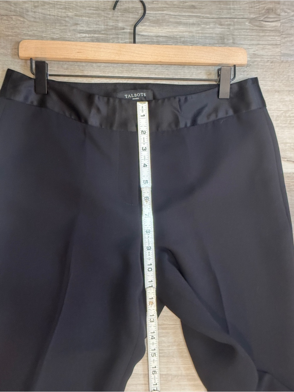 Talbots Black Wide-Leg Dress Trousers with Satin Waistband - Picture 5 of 10